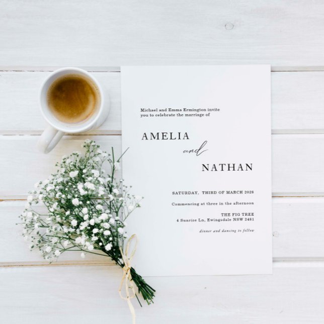 Simple and modern contemporary photo wedding invitation (Creator Uploaded)