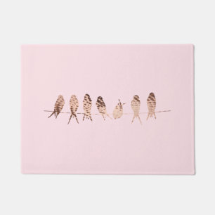 Simple and Modern Copper Birds   Door Mat
