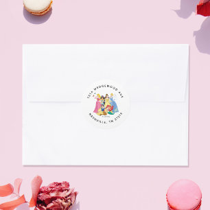 Simple and Modern Disney Princess Birthday  Classic Round Sticker