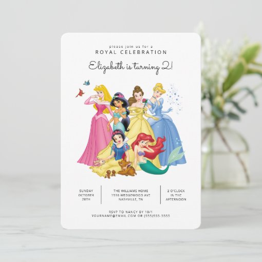 Simple and Modern Disney Princess Birthday Invitation | Zazzle