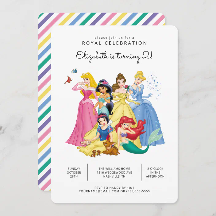 10 x Disney Princess Cinderella birthday Party Invitations With 10 FREE Envelopes