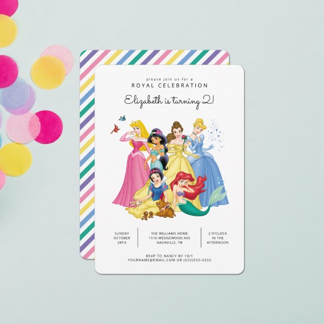 Simple and Modern Disney Princess Birthday  Invitation (Creator Uploaded)