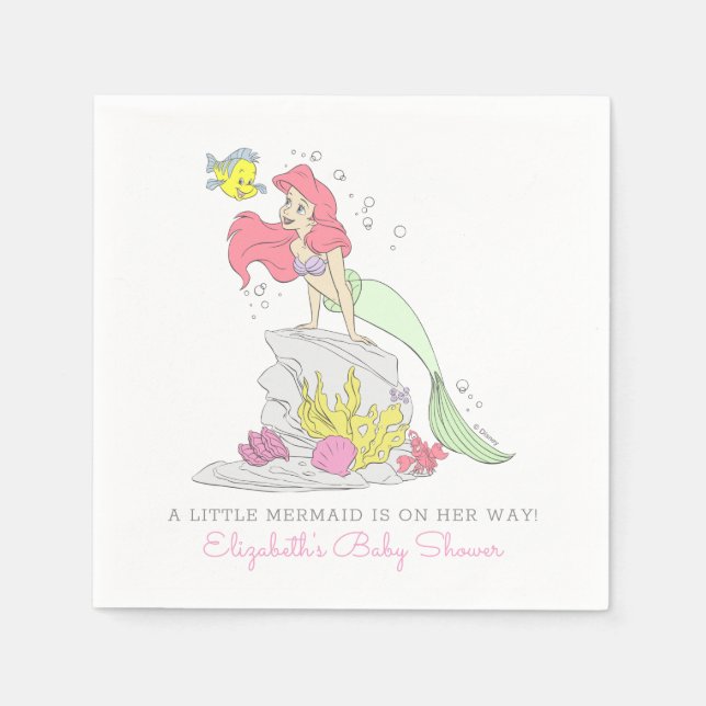 Simple and Modern Disney Princess Birthday  Napkins (Front)