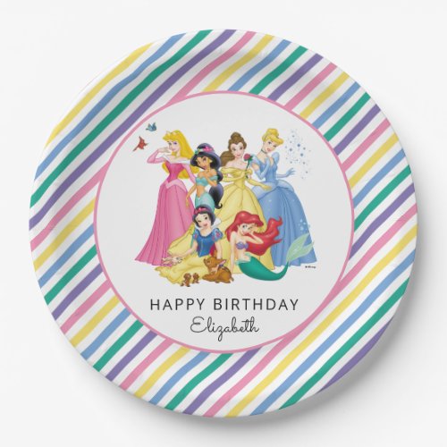 Simple and Modern Disney Princess Birthday  Paper Plates
