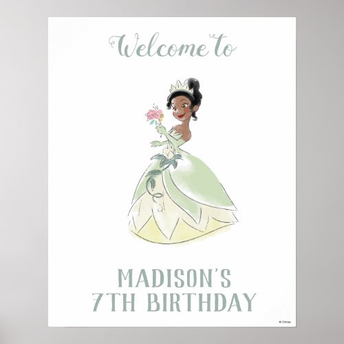 Simple and Modern Disney Princess Birthday Welcome Poster