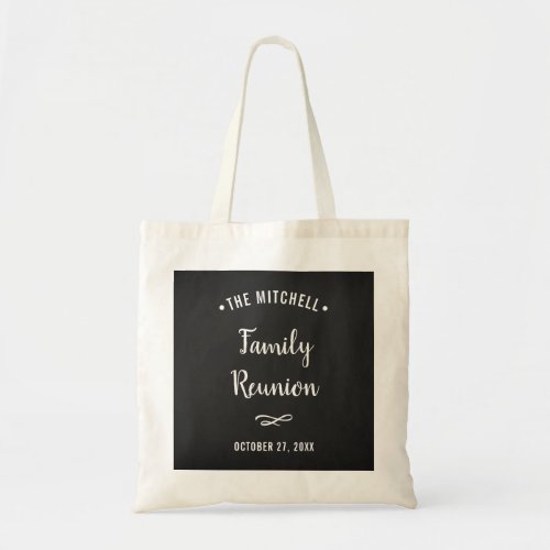 Simple and Modern Family Reunion  Chalkboard Look Tote Bag