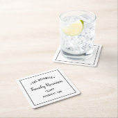 Simple and Modern Family Reunion with Last Name Square Paper Coaster (Insitu)