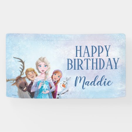 Simple And Modern Frozen Birthhay  Banner