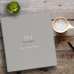 Simple and modern gray binder with name