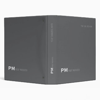 Simple and Modern Gray Binder with Name