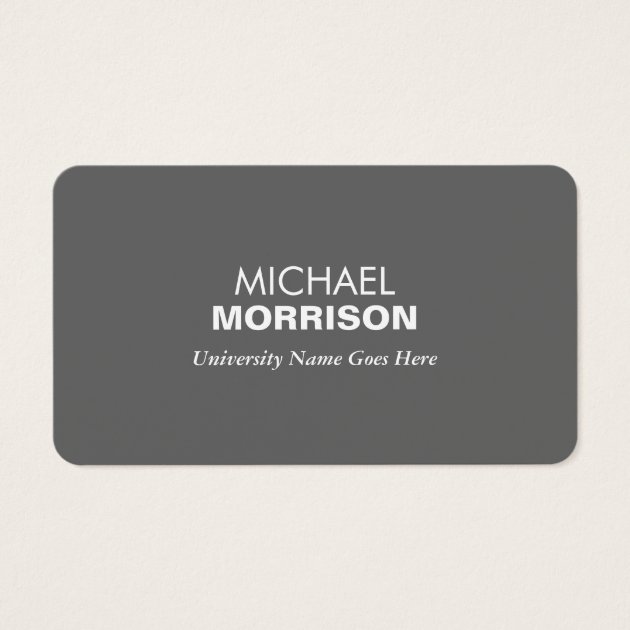 Simple And Modern Gray Graduate Student University Business Card