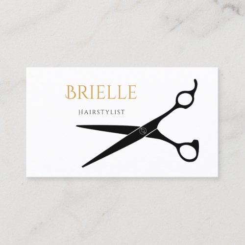 Simple and Modern Hair Cutting Shears Hairstylist Business Card