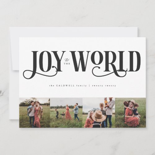 Simple and Modern Joy to the World Christmas Photo Holiday Card
