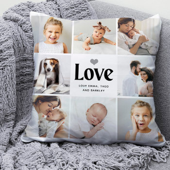 Simple And Modern | Love Photo Collage Throw Pillow by christine592 at Zazzle