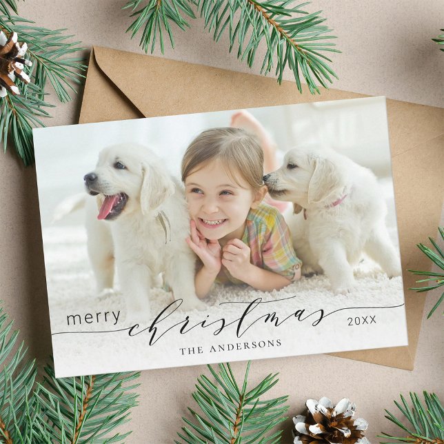 Simple and Modern Merry Christmas Photo  Holiday Card (Creator Uploaded)