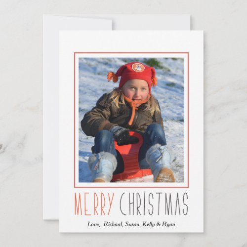 Simple and Modern Merry Christmas Photocard Holiday Card