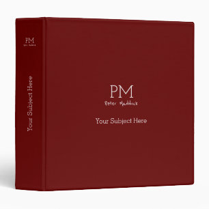 simple and modern minimalist dark-red binder