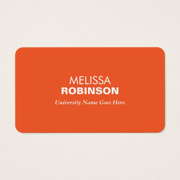 Simple And Modern Orange Graduate Student Business Card