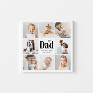 Simple and Modern   Photo Collage for Dad Faux Canvas Print