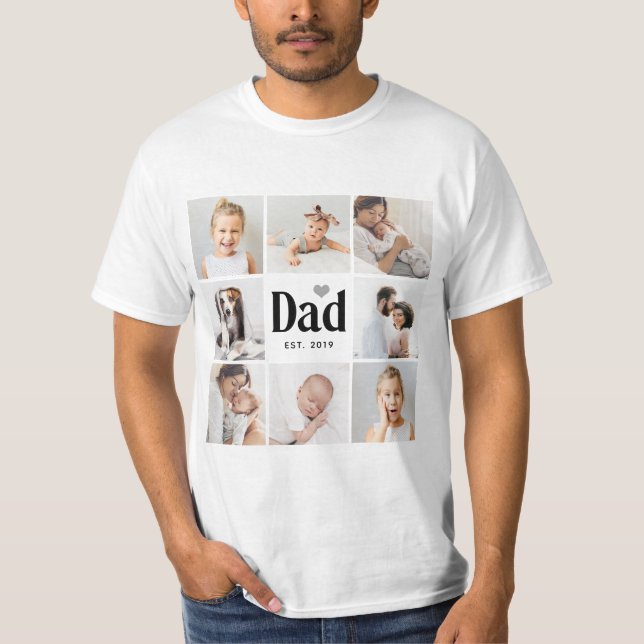 Simple and Modern | Photo Collage for Dad T-Shirt (Front)