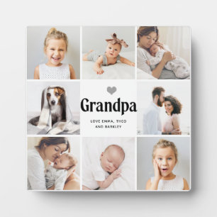 Simple and Modern Photo Collage for Grandpa Plaque