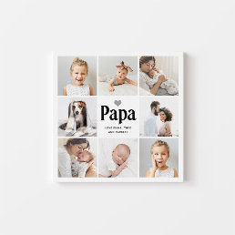 Simple and Modern | Photo Collage for Papa Faux Canvas Print