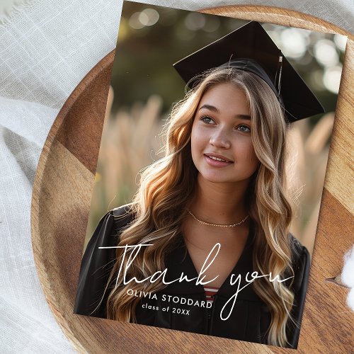 Simple and Modern Photo Graduation Thank You