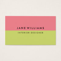 Simple and Modern Pink and Green Business Card