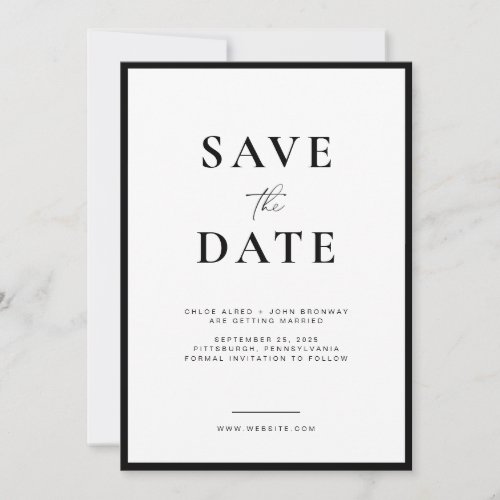 Simple and Modern Save the Date with Photo Invitat Invitation