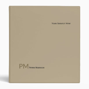 Simple and Modern Sepia 3 Ring Binder