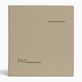 Simple and Modern Sepia 3 Ring Binder