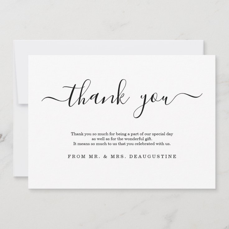 Simple and Modern Thank You Card | Zazzle