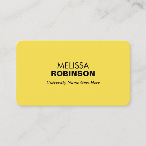 Simple and Modern Yellow Graduate Student Calling Card