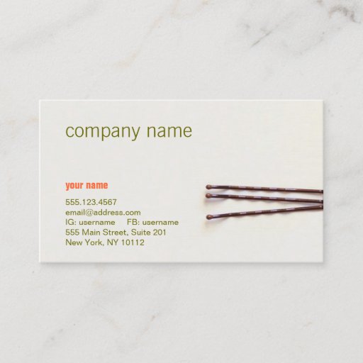 Customizable Simple and Natural Hair Salon Business Card