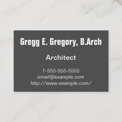 Simple and Plain Architect Business Card