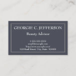 [ Thumbnail: Simple and Plain Beauty Advisor Business Card ]