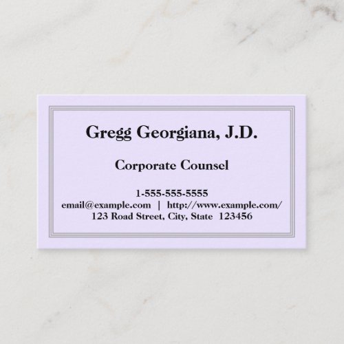 Simple and Plain Corporate Counsel Business Card