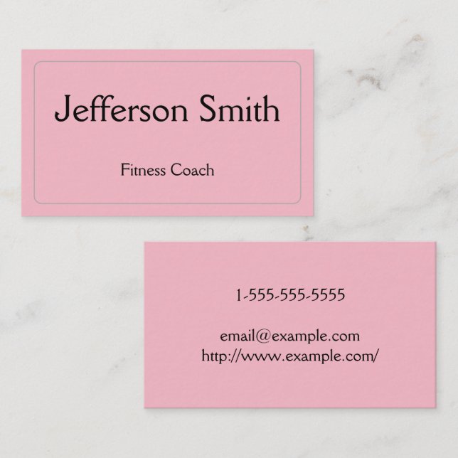 Simple and Plain Fitness Coach Business Card (Front/Back)