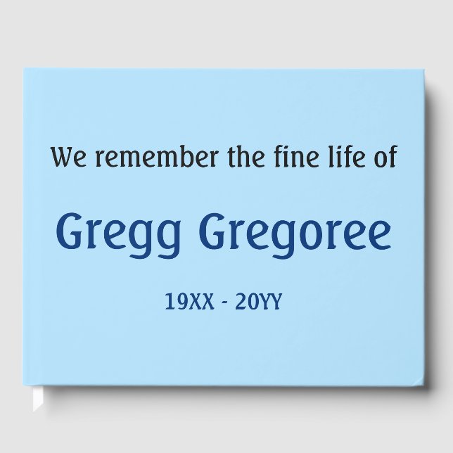 Simple and Plain Funeral Guestbook (Front)