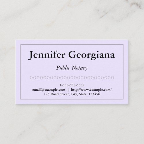 Simple and Plain Public Notary Business Card
