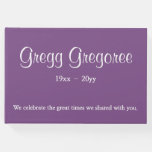 [ Thumbnail: Simple and Plain Purple Funeral Guestbook ]