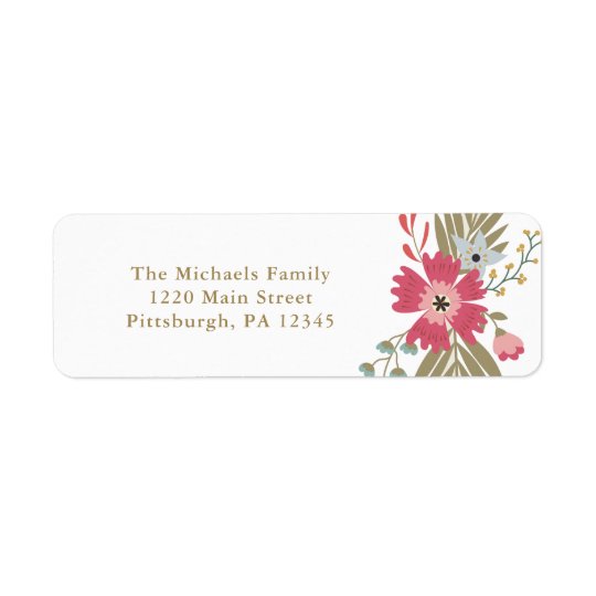 Simple and Pretty Flowers Address Label