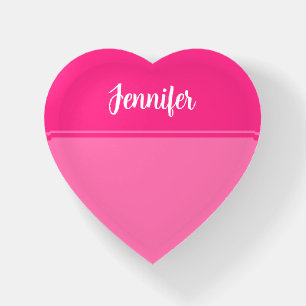 Simple and Pretty Hot Pink Striped Custom Name Paperweight
