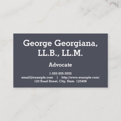 Simple and Professional Advocate Business Card