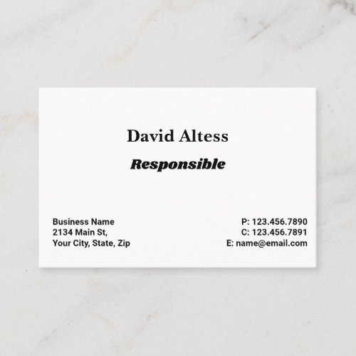 Simple and professional business card