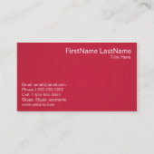 Simple and Professional Red Business Cards (Back)