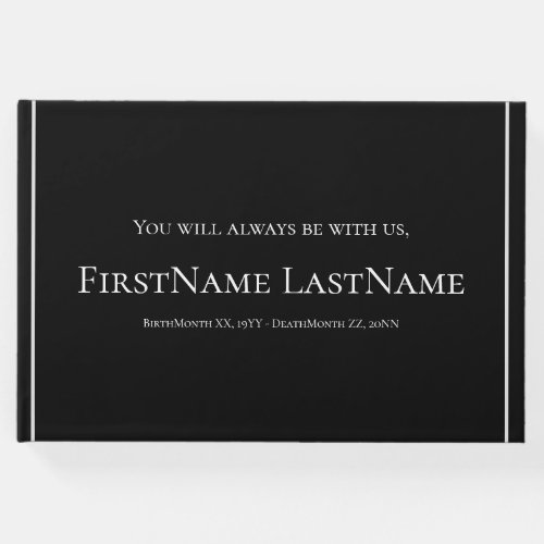Simple and Respectable Funeral Guest Book