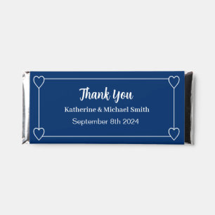 Simple and Romantic Navy Blue Wedding Thank You Hershey Bar Favors
