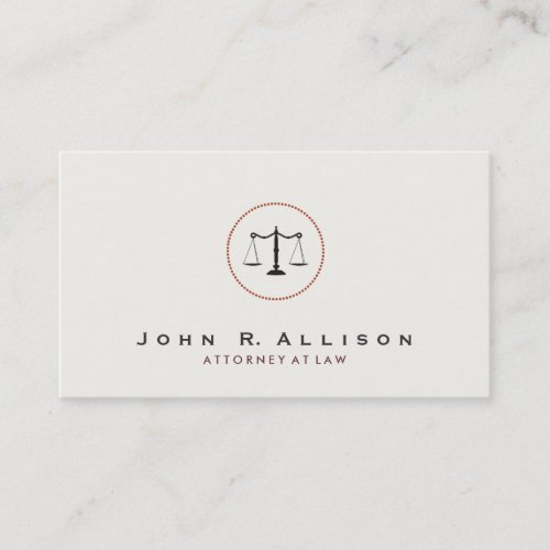Simple and Sophisticated Justice Scale Attorney Business Card Templates