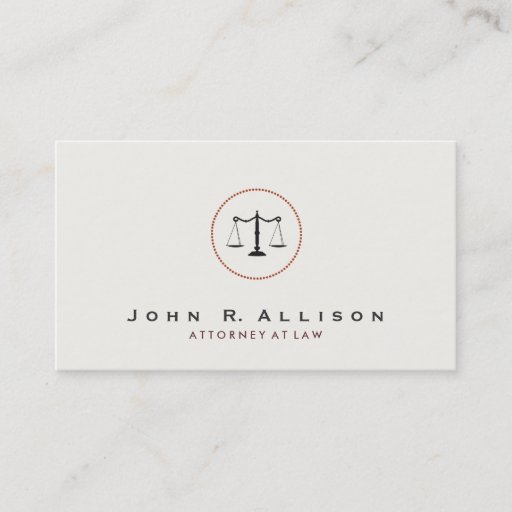 Customizable Simple and Sophisticated Justice Scale Attorney Business Card Templates